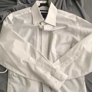 Mens Stafford fitted dress shirt white